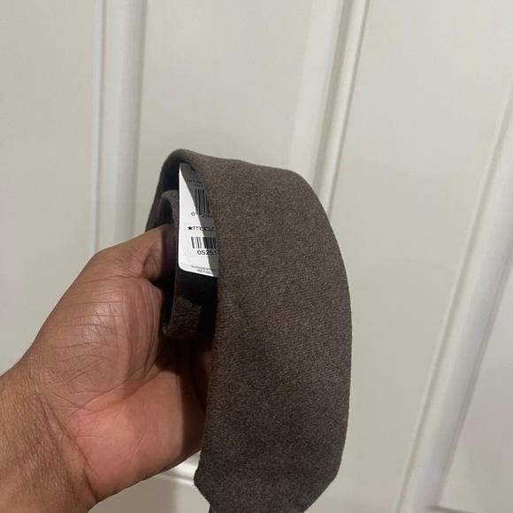 NWT Michael Kors Brown Solid Wool-Blend Necktie Sz OS - Picture 3 of 12